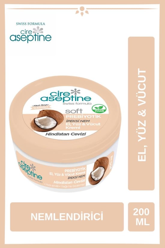 Cire Aseptine Krem 200ml Prebiyotik Hindistan Cevizli