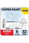 Sleepy Bio Natural Premium Plus Airbag Comfort Süper Paket Külot Bez 6 Numara Xlarge 32 Adet