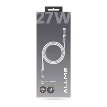 Allme 27w Type-c To Lıghtınıng Hasır Kablo