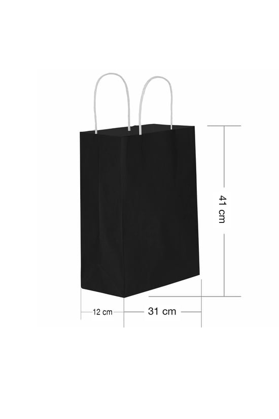 Roll-Up Kraft Çanta Siyah Büyük Boy 31x41cm 25 Adet
