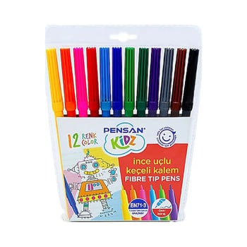 Pensan 12 Renk Fırça Uçlu Keçeli Kalem
