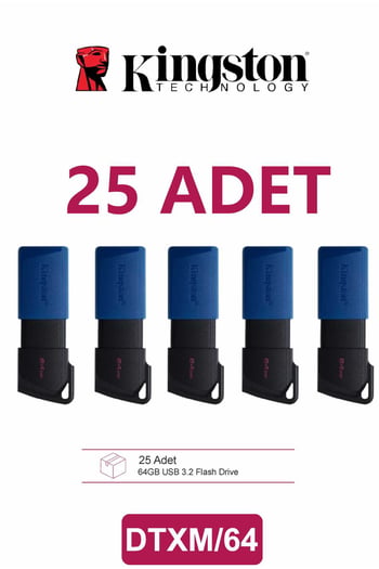 Kingston 25 Adet Dtxm 64gb Usb 3.2 Gen.1 Datatraveler Exodia M Flash Bellek Dtxm/64