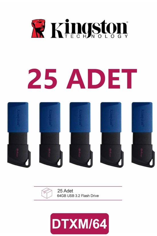 Kingston 25 Adet Dtxm 64gb Usb 3.2 Gen.1 Datatraveler Exodia M Flash Bellek Dtxm/64