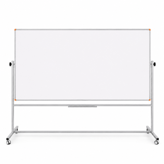 Emaye Yüzey 360° Dönerli Mobil Yazı Tahtası 120x200cm Beyaz
