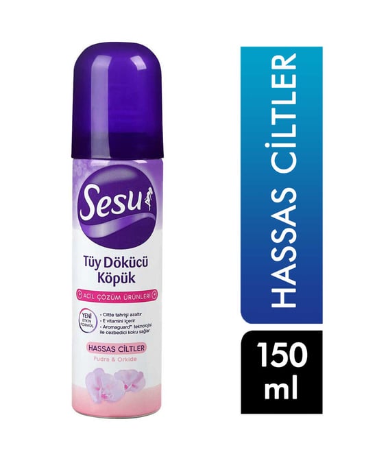 Sesu Tüy Dökücü Köpük 150 ml X 12'li Paket Hassas Ciltler İçin