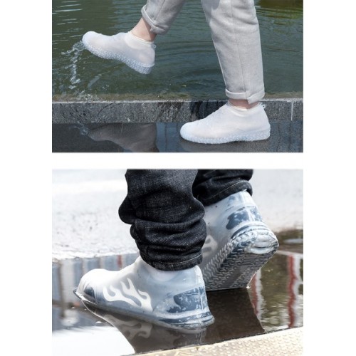 DİYARI FIRSAT Silikon Ayakkabı Kılıfı Kaymaz Su Kir Geçirmez  M Beden Beyaz