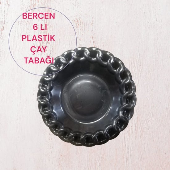 Bercen 6'lı Çay Plastik Tabak