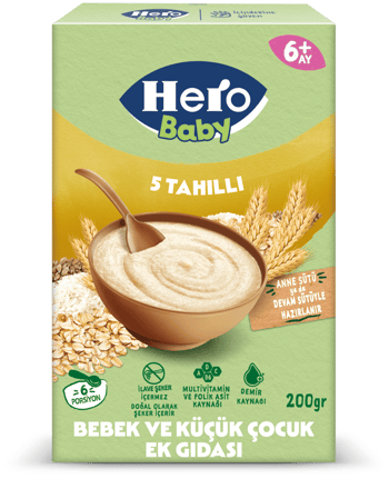Hero Baby 5 Tahıllı Sütsüz Kaşık Mama 200g