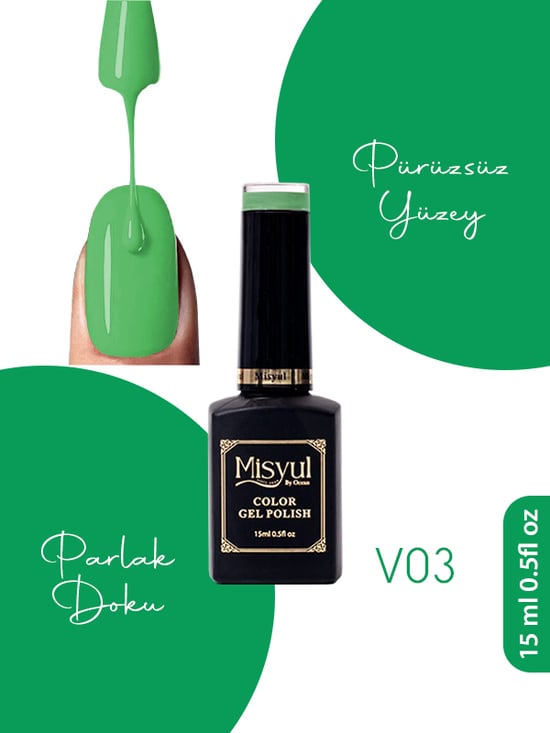 Misyul Uv Led Kalıcı Oje Nail Art 15 Ml Vitray Serisi V03