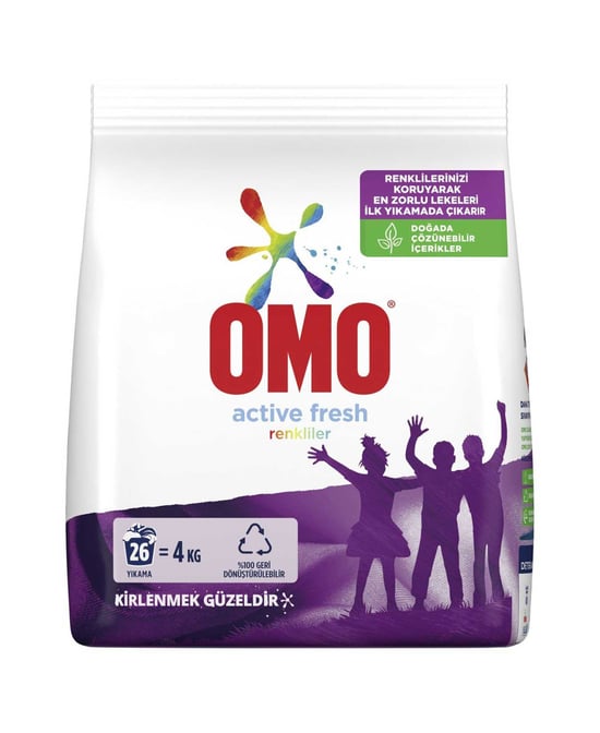 Omo Toz Çamaşır Deterjanı 4 kg 26 Yıkama Active Fresh Renkli