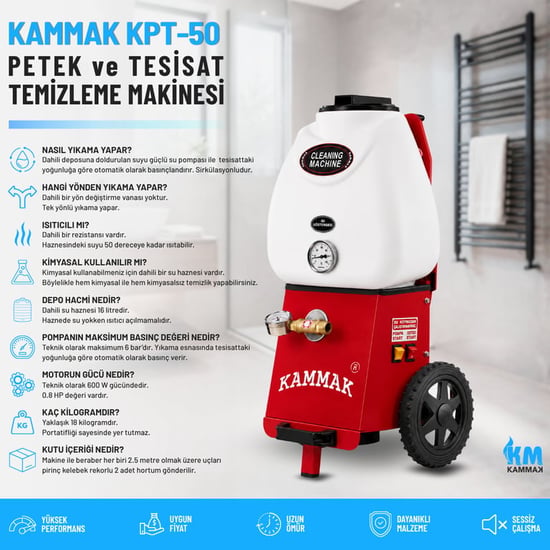 Kammak Kpt-50 6 Bar 0.80hp Isıtıcılı Petek Temizleme Makinesi