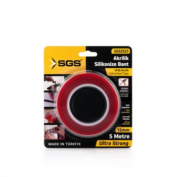 Sgs-2523 ( 15mmx5yrd ) Vhb Akrilik Silikonize Bant (çift Taraflı Bant) ( Bandı )