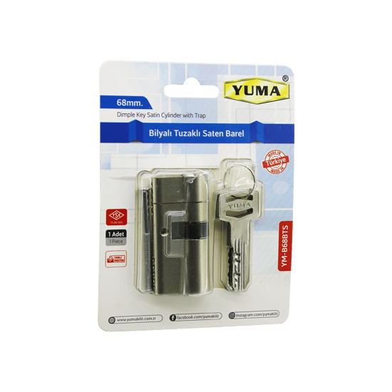 Yuma Ym-b68bts ( Bilyalı Tuzaklı ) ( 68mm ) ( Nikel Saten ) Barel ( Vakumlu Ambalaj ) ( 3 Anahtar )