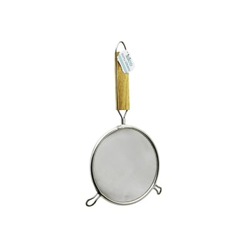 İ22-302 ( 14cm ) ( 2 Kulaklı ) ( Ahşap Saplı ) Tel Süzgeç ( Metal Çerçeçeve ) ( Sap: 14.5cm )