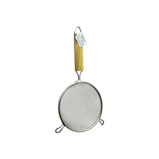 İ22-302 ( 14cm ) ( 2 Kulaklı ) ( Ahşap Saplı ) Tel Süzgeç ( Metal Çerçeçeve ) ( Sap: 14.5cm )