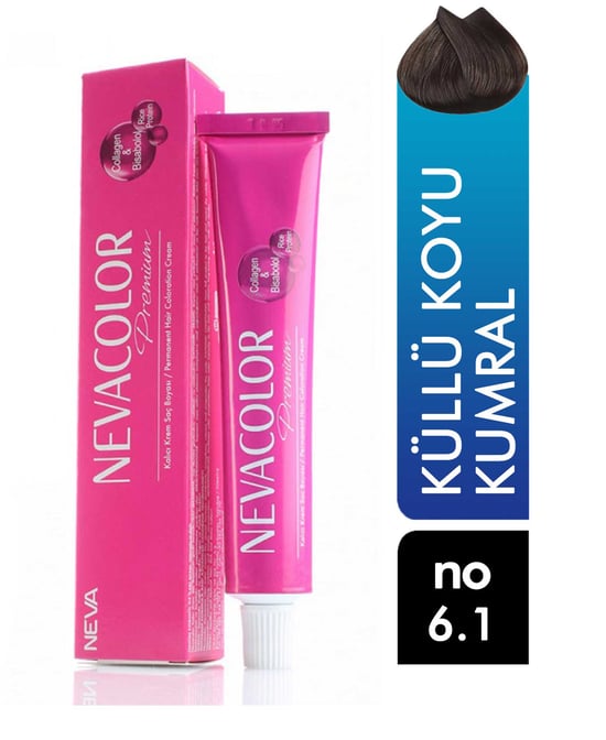 Nevacolor Premium Tüp Saç Boyası Küllü Koyu Kumral 6.1 50 ml