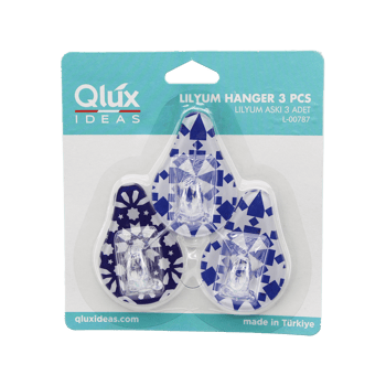 Qlux L-00292 ( 3pcs ) Lilyum Yapışkanlı ( Mika Kristal Plastik ) Askı