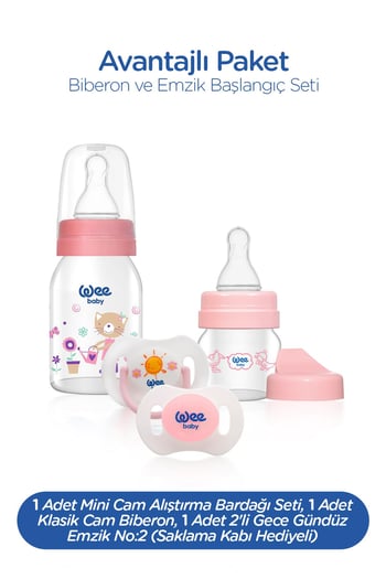 Wee Baby Cam Biberon ve Emzik Başlangıç Seti- Kız