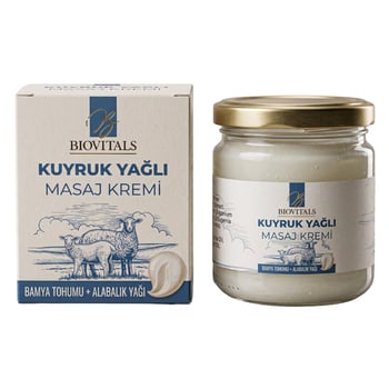 Bio Vitals Kuyruk Yağlı Bamya Tohumu ve Alabalık Yağı Masaj Kremi 210 Ml