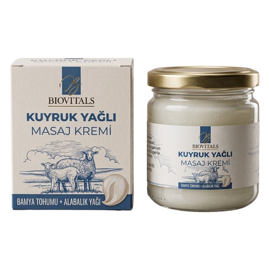 Bio Vitals Kuyruk Yağlı Bamya Tohumu ve Alabalık Yağı Masaj Kremi 210 Ml