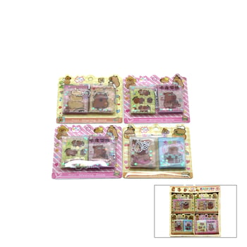 Bxm-a01 (2pcs) (sulu Kapak) (mini Not Defteri=24 Yaprak=12-sayfa Not & 12-sayfa Sticker) (4x5cm)