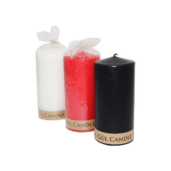 Gül Candle ( 7x14 & Büyük ) ( Renkli ) Silindir Mum