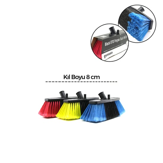 Günsan ( -013 119 ) ( 8cm=kıl Boyu ) ( 8 Sıra ) ( Standart ) Black Oto Yıkama Fırçası (yumuşak Doku) (oto & Cam & Islak Zemin) ( Karton Sargılı Kutulu )