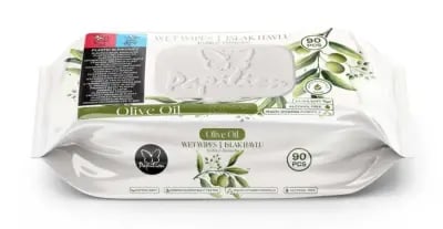 Papilion Islak Havlu Olive Oil 90'lı Zeytinyağlı X18