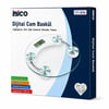 İ11-026 ( Dijital & Pilli ) ( Yuvarlak ) Cam Banyo Baskül Terazi Tartı ( Lcd Ekran ) ( 180kg/0.1g ) ( 30x30cm )