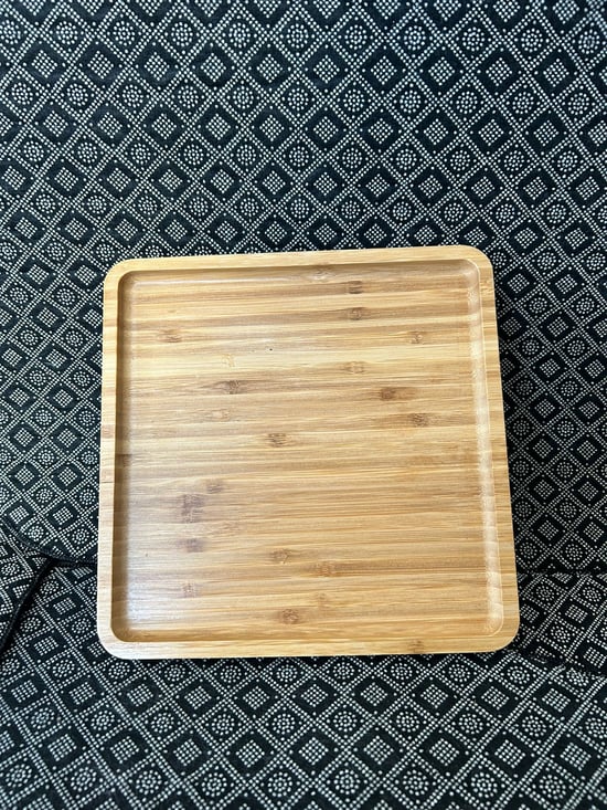 Bambu Kare Peynir Tabağı Kahvaltılık Tabağı Sunumluk Tabak