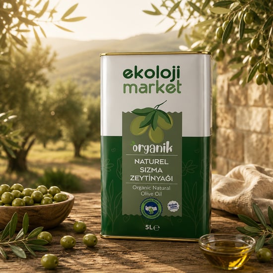 Organik Naturel Sızma Soğuk Sıkım Zeytinyağı Teneke 5 Lt