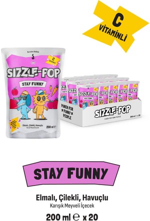 Sızzle Pop Elma Çilek Meyve Suyu 200ml