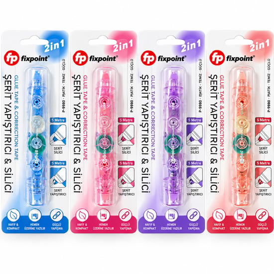 Fixpoint P-9890 ( 2in1 ) Şerit Yapıştırıcı & Daksil Silici ( 5mmx5mt )