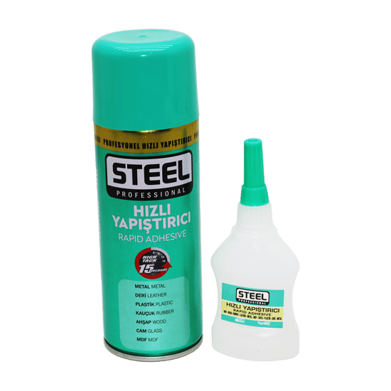 Steel Ck-5418 ( 400ml+70gr=brüt ) Hızlı Yapıştırıcı (mdf-ahşap-metal-deri-kauçuk-plastik-cam)