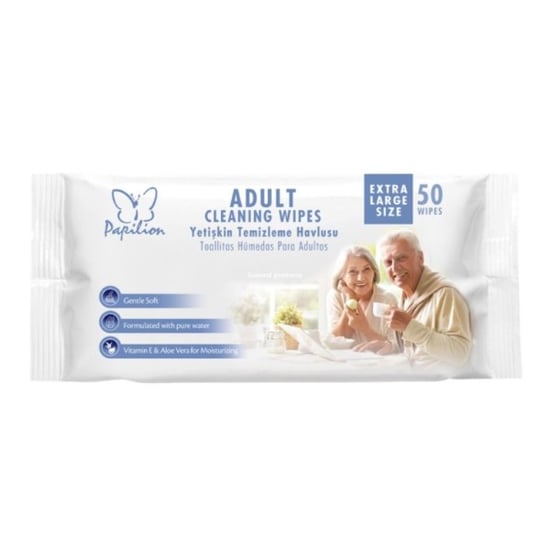 Papilion Yetişkin Vücut Temizleme Havlusu 50 Adet