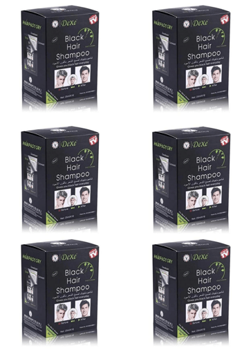 Dexe Black Hair Shampoo Beyaz Saç Kapatıcı Siyah Şampuan Boya 10lu Paket 6 Adet