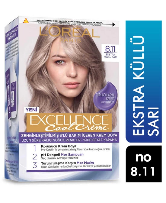 Loreal Excellence Saç Boyası No:8.11 Ekstra Küllü Sarı