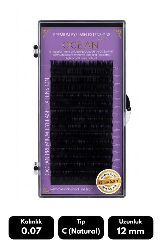 Ocean 0.07c Natural Kıvrım 12 Mm Soft Eyelash Doğal İpek Kirpik 16'lı