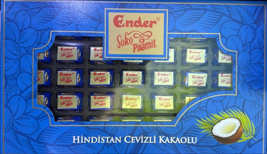 ENDER ŞOKO PİRAMIT HİNDİSTAN CEVİZLİ KUTU 350 GR