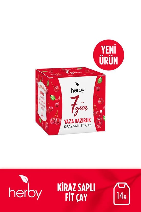 Herby 7 Gün Yaza Hazırlık - Kiraz Saplı Fit Çay 4'lü
