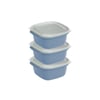Dünya Dp-31272-999 ( Kare ) ( 3pcs = 1000ml ) Easy Keep Saklama Kabı ( Renkli Plastik & Şeffaf Kapak )