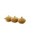 İ22-325 ( 3pcs ) (yuvarlak) (metal İskele ) Pls.hasır Organizer Sepet ( Kapaklı )