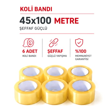 Bantix ( Şeffaf ) ( Flex Hotmelt Pro ) ( 45mmx100mt ) Koli Bantı ( Bandı )
