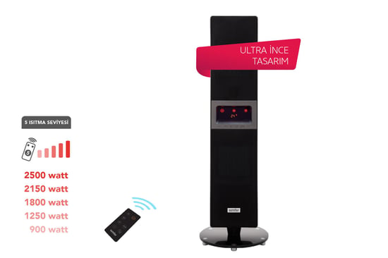 Simfer Single X Seramik Serisi Ip65 Suya-toza Dayanıklı Uzaktan Kumandalı 4 Kademeli Seramik İç & Dış Mekan Isıtıcı