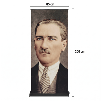 Atatürk Poster Baskılı Pro Roll Up Banner 85x200cm No:2