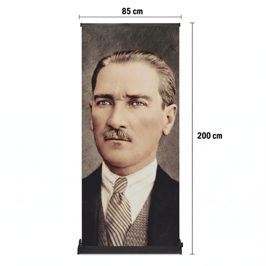 Atatürk Poster Baskılı Pro Roll Up Banner 85x200cm No:2