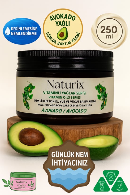 Naturix Avokado Özlü El Yüz Ve Vücut Bakım Kremi 250 ml