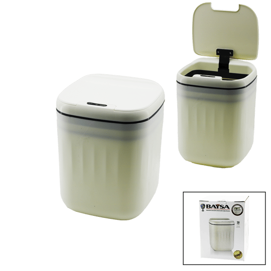Baysa-1620 ( Hareket Sensörlü=otomatik Aç-kapa Kapak & Pilli ) Plastik Çöp Kovası ( 20lt )