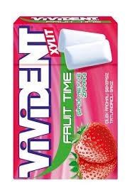 Vivident Xylit Fruit Time Çilek Aromalı Draje Sakız 22,4g 20'li Paket