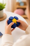 Çevirmeli Stres Topu / Stres Oyuncağı / Spinner Ball Sarı - Lacivert